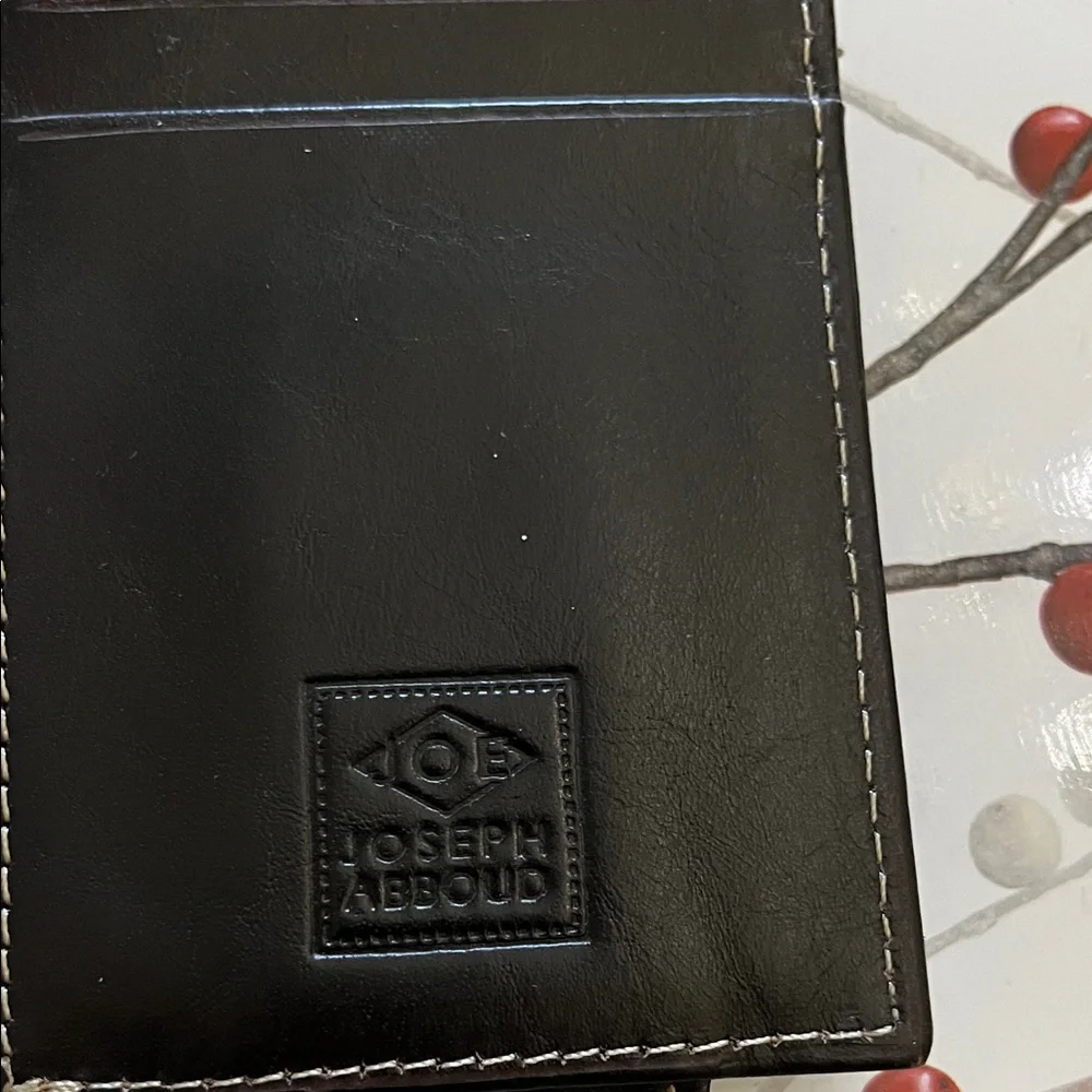 Joseph Abboud Black Leather Money Clip